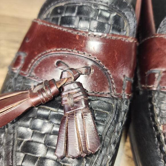 Johnston & Murphy Aragon II Kiltie Tassel Leather Loafers Sz 12 Men Black Brown main image 11